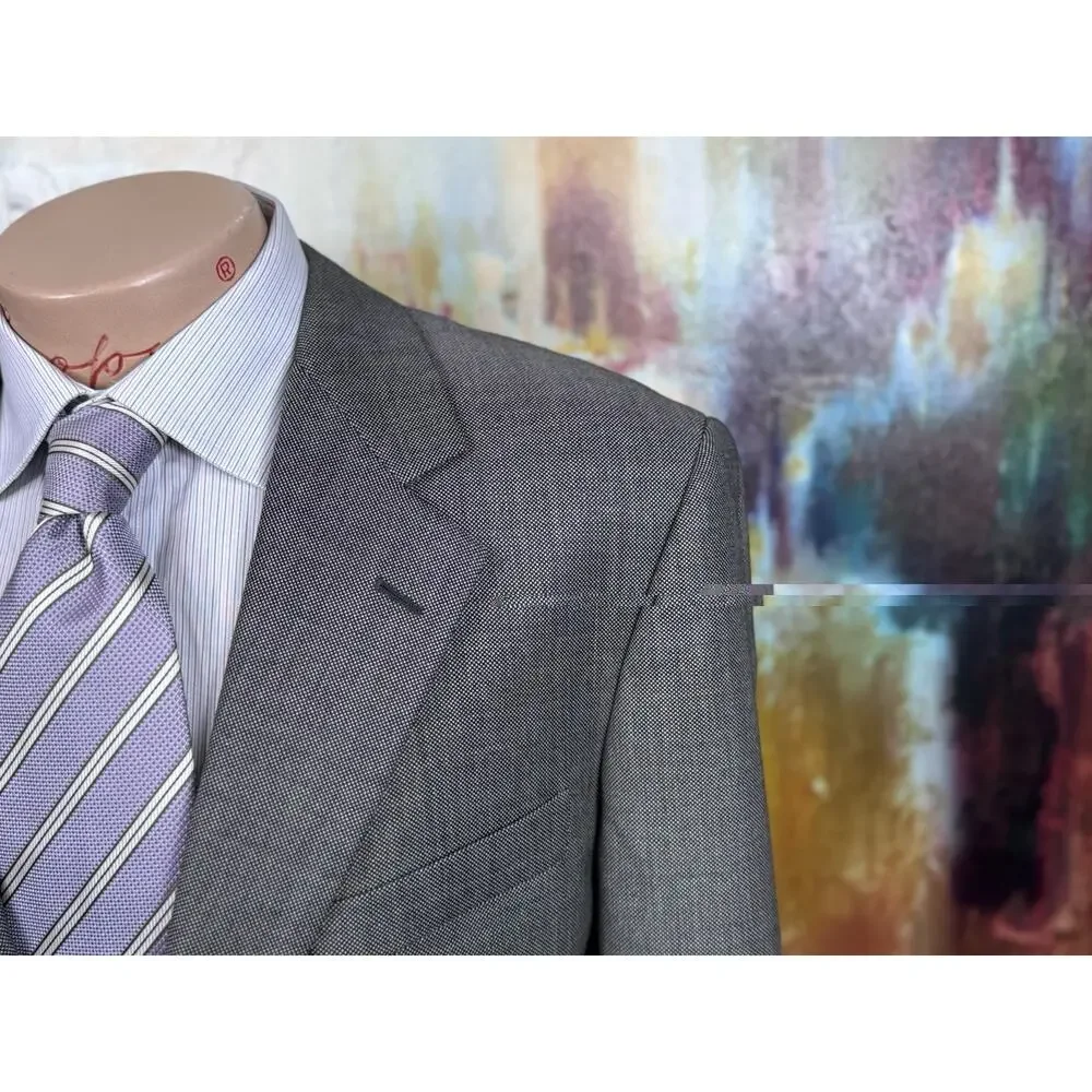 Brooks Brothers 1818 Madison Mens Gray Birdseye 2 Piece Suit 42R Pant 34/30